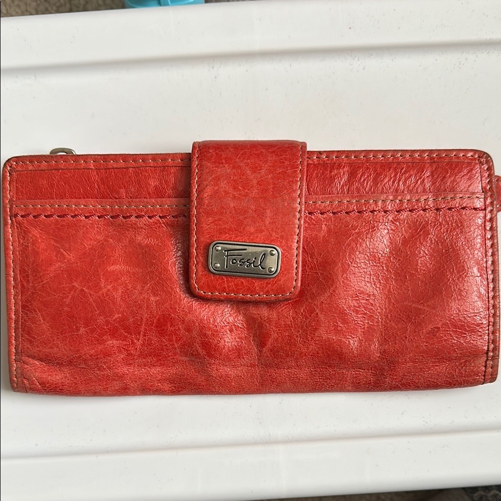 Fossil Red Leather Women's Wallet